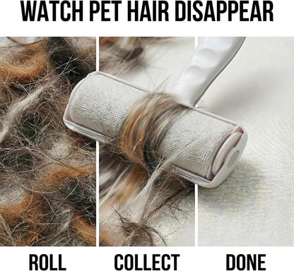 Pet Hair Remover Roller + Glove Kit – Reusable, No Sticky Sheets, Removes Dog & Cat Hair from Couch, Carpet & Furniture Instantly