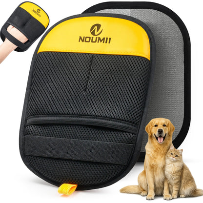 2 Pack Pet Hair Removal Glove - Pet Hair Removal Glove for Dogs & Cats, Electrostatic Pet Hair Remover for Loundry, Couch, Carpet, Clothing, Bed & Car Seat, Reusable Magic Brush Pet Hair Tool - Black