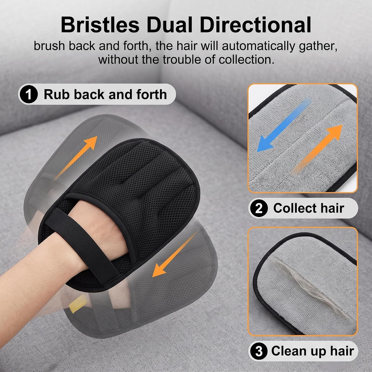Pet Hair Remover Glove for Couch,Clothes, Furniture Carpet