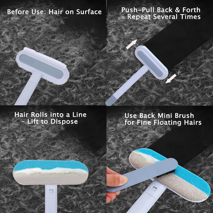 Pet Hair Remover for Furniture-17.3" Reusable Lint Brush for Dog & Cat Hair