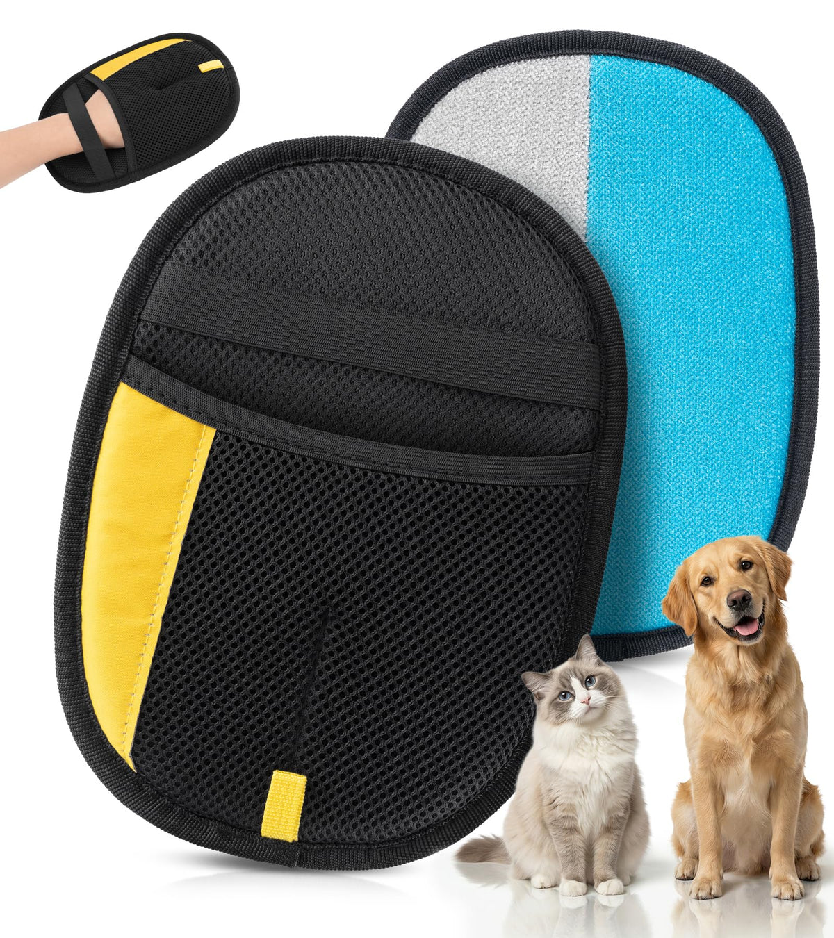 Pet Hair Removal Glove for Cat & Dog, Reusable Electrostatic Hair Remover