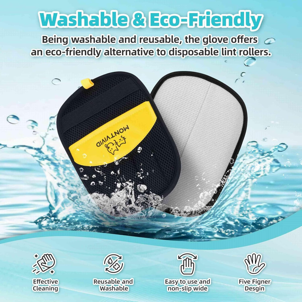 Pet Hair Removal Glove, Electrostatic Pet Hair Remover for Dogs & Cats