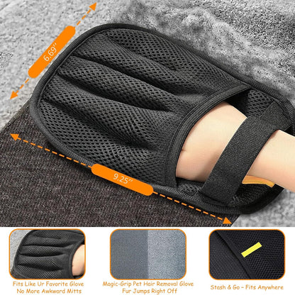 2-Pack Electrostatic Pet Hair Removal Gloves - Reusable Grooming & Cleaning Gloves for Dogs and Cats, Furniture, Clothing, Car Interiors, Beds & Couches (Fit All Hand Sizes)