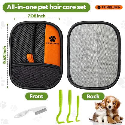 Pet Hair Remover Glove for Dogs & Cats 2026 Upgraded Design Reusable Electrostatic Fur Remover Mitt for Couch, Furniture, Carpet, Car Seats & Clothes, Fast & Effortless Cleaning