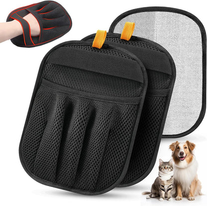 2Pcs Pet Hair Removal Gloves Cat & Dog, Electrostatic Reusable Remover Tool